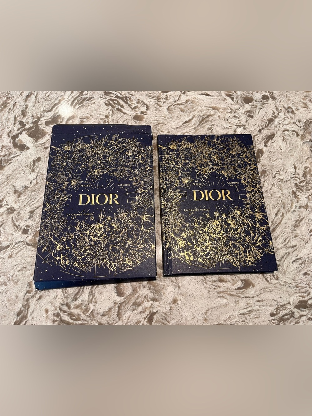 Dior Navy & Gold Floral Foil Notebook